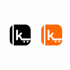 Vector K letter logo design with unique shopping cart concept.. ©  K REEM STUDIO