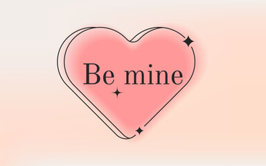 A contemporary design template for Valentine's Day and Love-themed cards, banners, posters, covers. Incorporating trendy minimalist aesthetics gradients, typography, and a Y2K-inspired background.