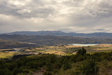 Lake landscape in Torres del Paine National Park Chile