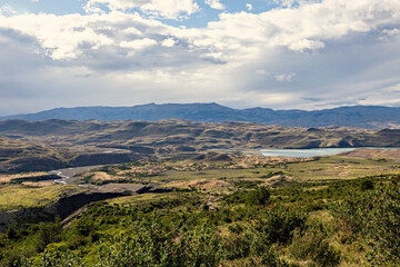 Lake landscape in Torres del Paine National Park Chile