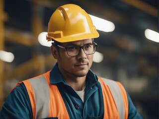Portrait of worker working in shipbuilding

