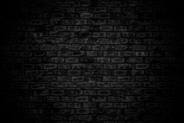 Black bricks wall background. Black old brick wall texture. - 688720288