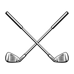 Golf sticks illustration. Sport club item or symbol.