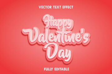 Valentines day text effect - obrazy, fototapety, plakaty