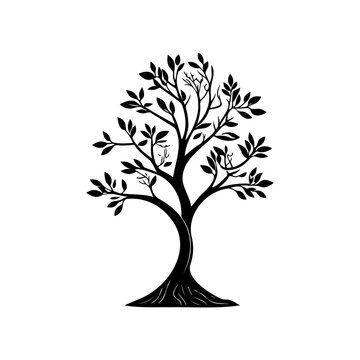 Condalia Icon hand draw black colour tree logo symbol perfect.