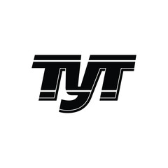 TYT Typography brand name vector icon with leaser light effect.