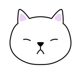 Cat face. Vector illustration. Isolated object on white background.