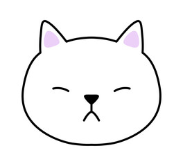 Cat face. Vector illustration. Isolated object on white background.