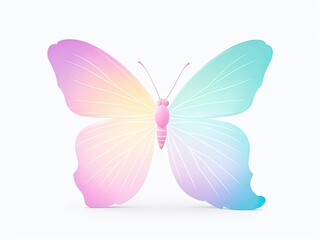 Pastel-colored, abstract blur gradient butterfly shape, ideal for social media posts, banners, posters, or pngs isolated on clear backgrounds in the Y2K style