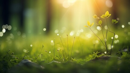 A blurry abstract background that includes plants