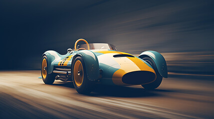 Racing car at high speed