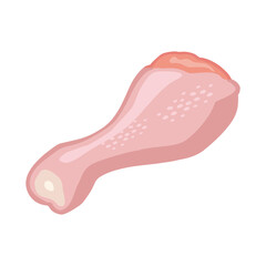 Fresh raw chicken leg. Vector color vector illustration. Icon isolated on white background for poster, menus, brochure, web.