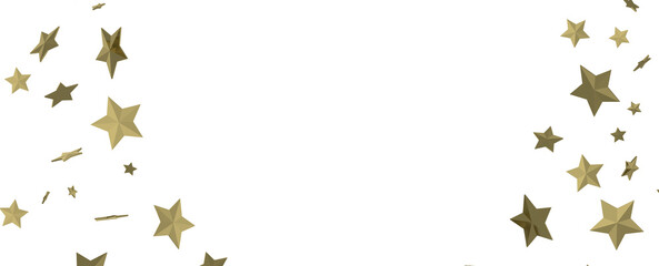 XMAS Stars - Holiday golden decoration, glitter frame isolated -