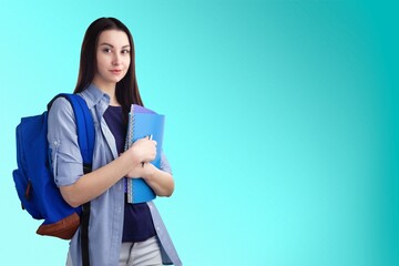 Fototapeta premium Happy young female student posing