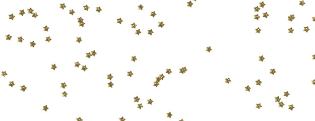 Gleaming Celestial Display: 3D Gold Stars Rain Illustration Mesmerizes