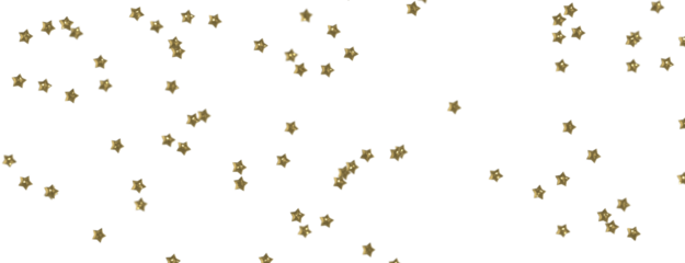 Gleaming Celestial Display: 3D Gold Stars Rain Illustration Mesmerizes