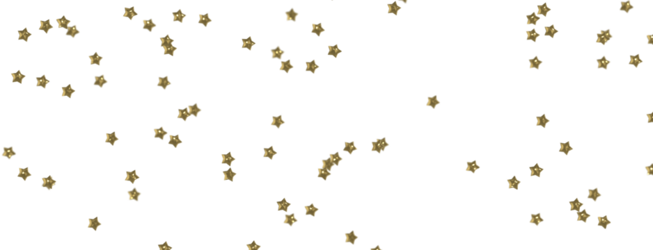 Gleaming Celestial Display: 3D Gold Stars Rain Illustration Mesmerizes