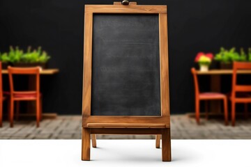 empty menu board for a chalk drawing. Blank restaurant shop sign for menu boards