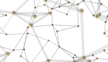 Neural network 3D illustration. Big data and cybersecurity
