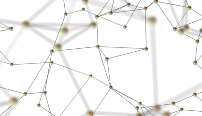 Neural network 3D illustration. Big data and cybersecurity