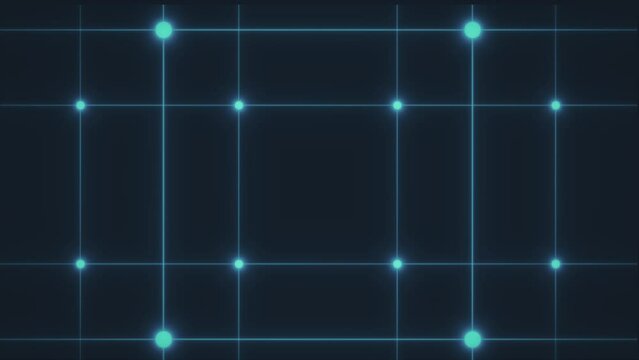 Server room lines and points, fast data transfer to storage location. Animation of lines and points in 4k