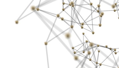 Neural network 3D illustration. Big data and cybersecurity