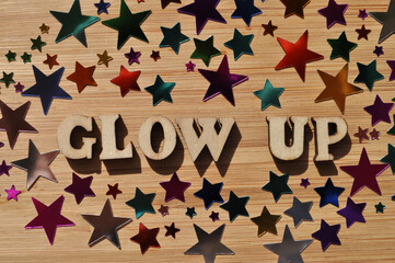 Glow Up, phrase as banner headline