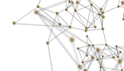 Neural network 3D illustration. Big data and cybersecurity