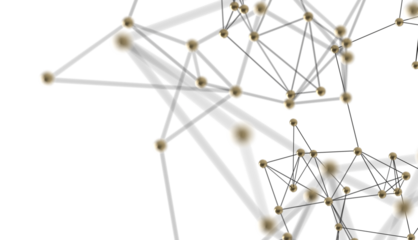 Neural network 3D illustration. Big data and cybersecurity
