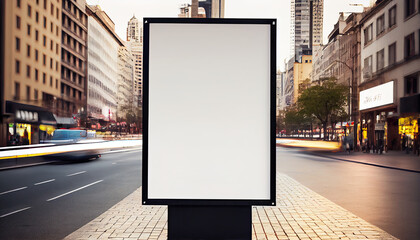 Mock up with big poster in city, AI generative