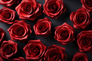 red roses on black background,ai generated