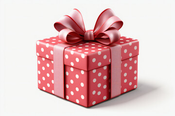 Fototapeta premium red gift box with ribbon,ai generated
