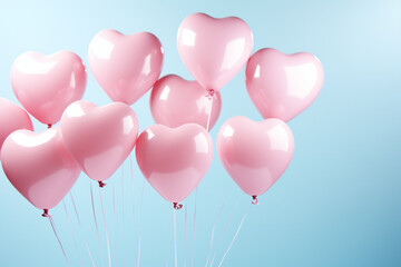 pink balloons in the shape of heart,ai generated