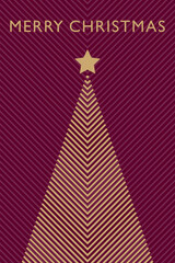 Christmas greeting card with abstract tree. Vector illustration