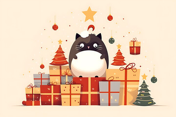 Paintings of Christmas and New Year celebrations