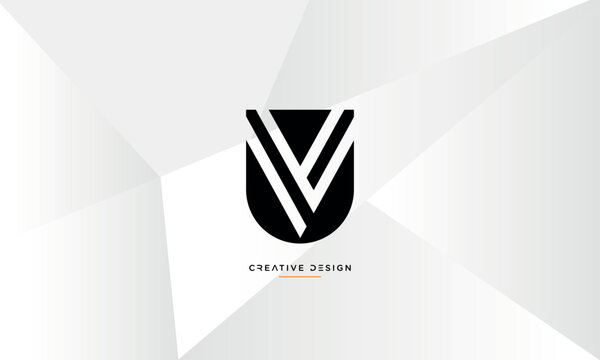 Alphabet letters VU or UV logo monogram