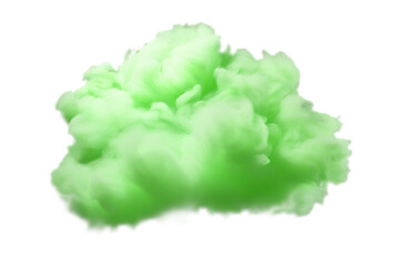 green cloud isolated on transparent background - design element PNG cutout