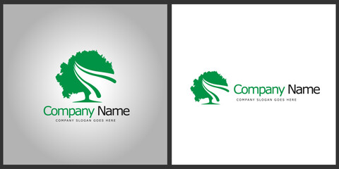 Tree logo and icon. echo friendly logo.