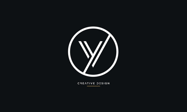 Alphabet letters VY or YV logo monogram
