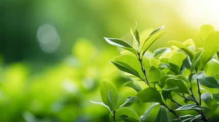 Green leaves in the summer garden have a natural nature and are used as spring background for cover pages and ecological wallpaper in the greenery environment.