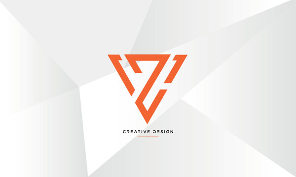 Alphabet letters VZ or ZV logo monogram icon
