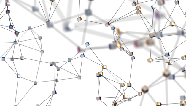 Abstract 3d rendering of network concept. Modern background. Futuristic shape with spheres and lines. Design for poster, cover,