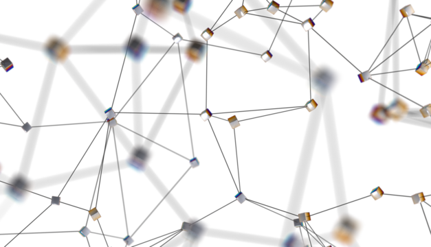 Abstract 3d rendering of network concept. Modern background. Futuristic shape with spheres and lines. Design for poster, cover,