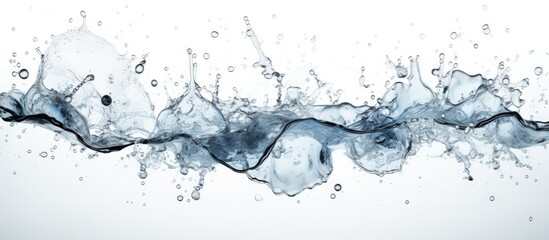 Macro detail of pure white water splash isolated on white background.