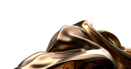 Luminous Fabric: Abstract 3D Gold Cloth Illustration for Radiant Visuals