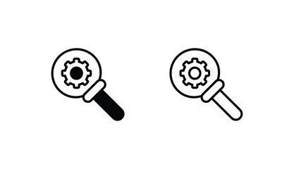 Gear Search icon design with white background stock illustration