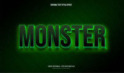 Editable text effect shiny green. Text style effect. Editable fonts vector files.