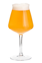 Tulip-shaped stemmed Tiku glass designed for a craft beer filled with hazy smoothie sour ale...