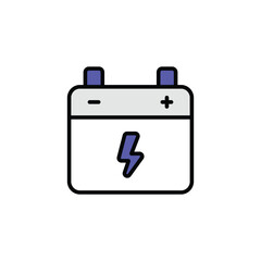 Battery icon design with white background stock illustration