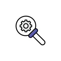 Gear Search icon design with white background stock illustration
